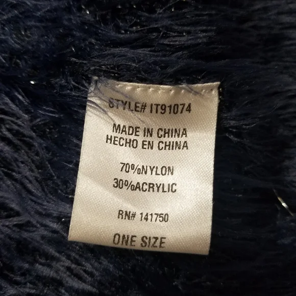 Orange Creek Cozy Cardigan Blue and Cream - Picture 3 of 7